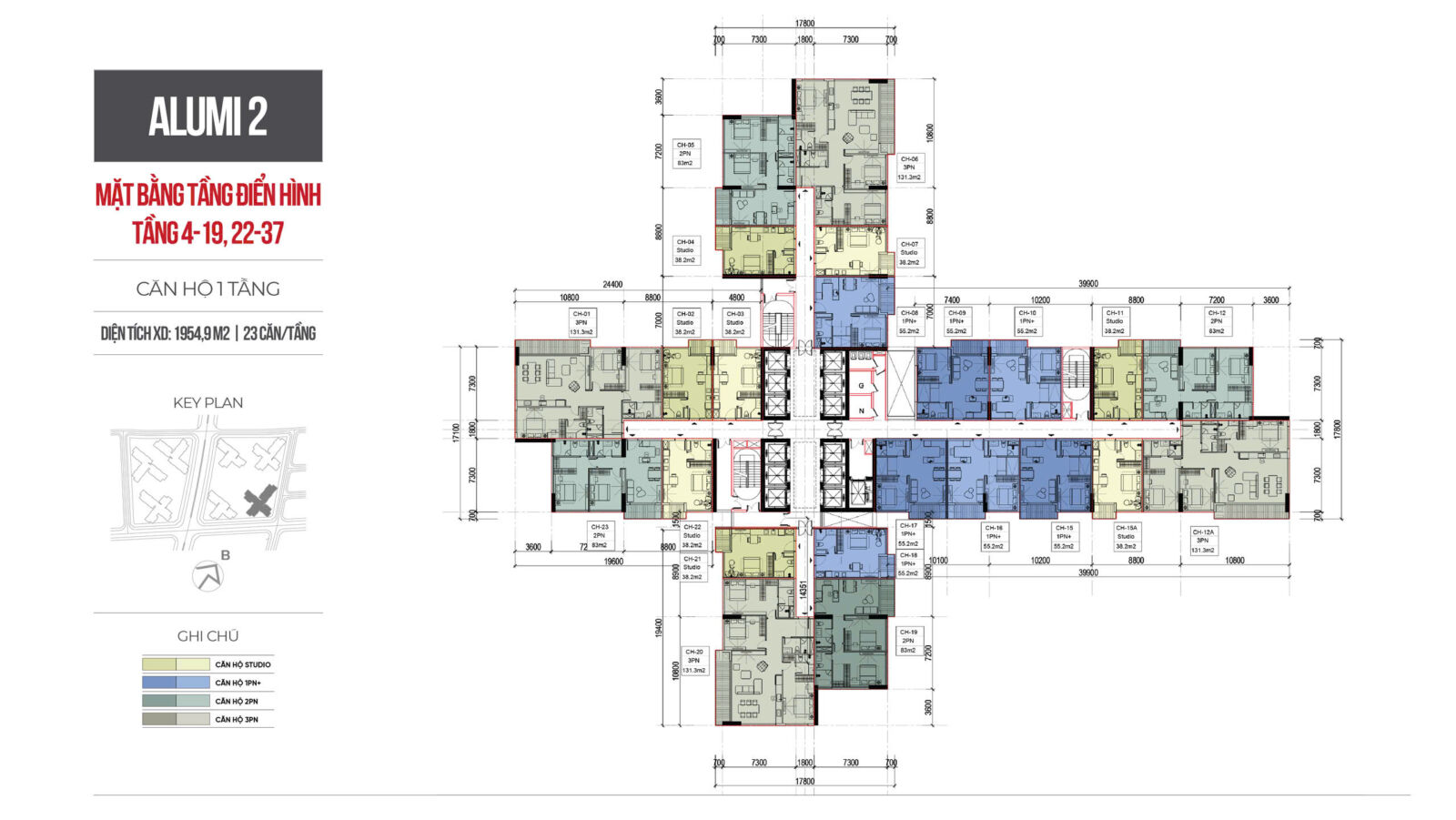 Mặt bằng tòa Alumi 2 dự án Alluvia City Văn Giang