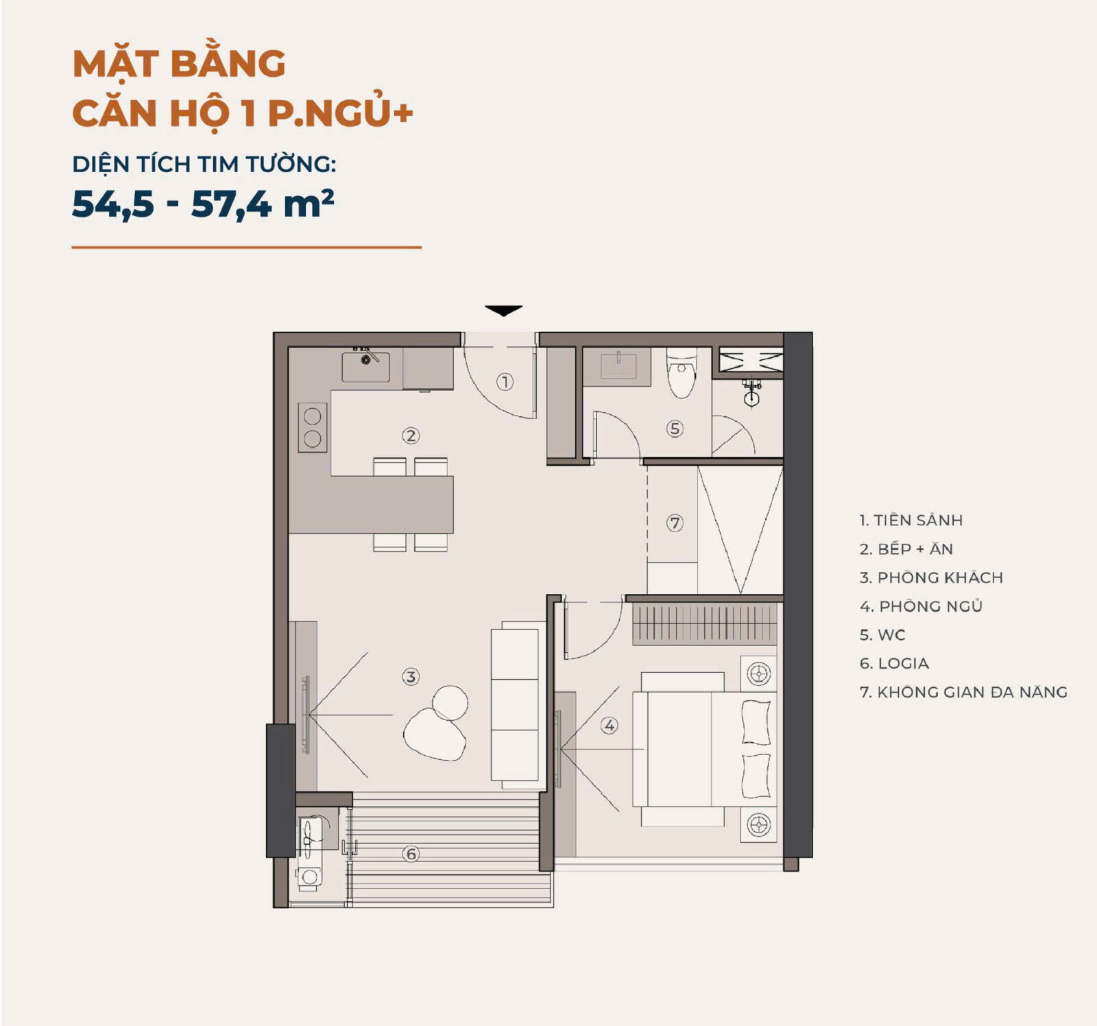 thiết kế căn hộ 1 phòng ngủ alumi dự án alluvia city văn giang