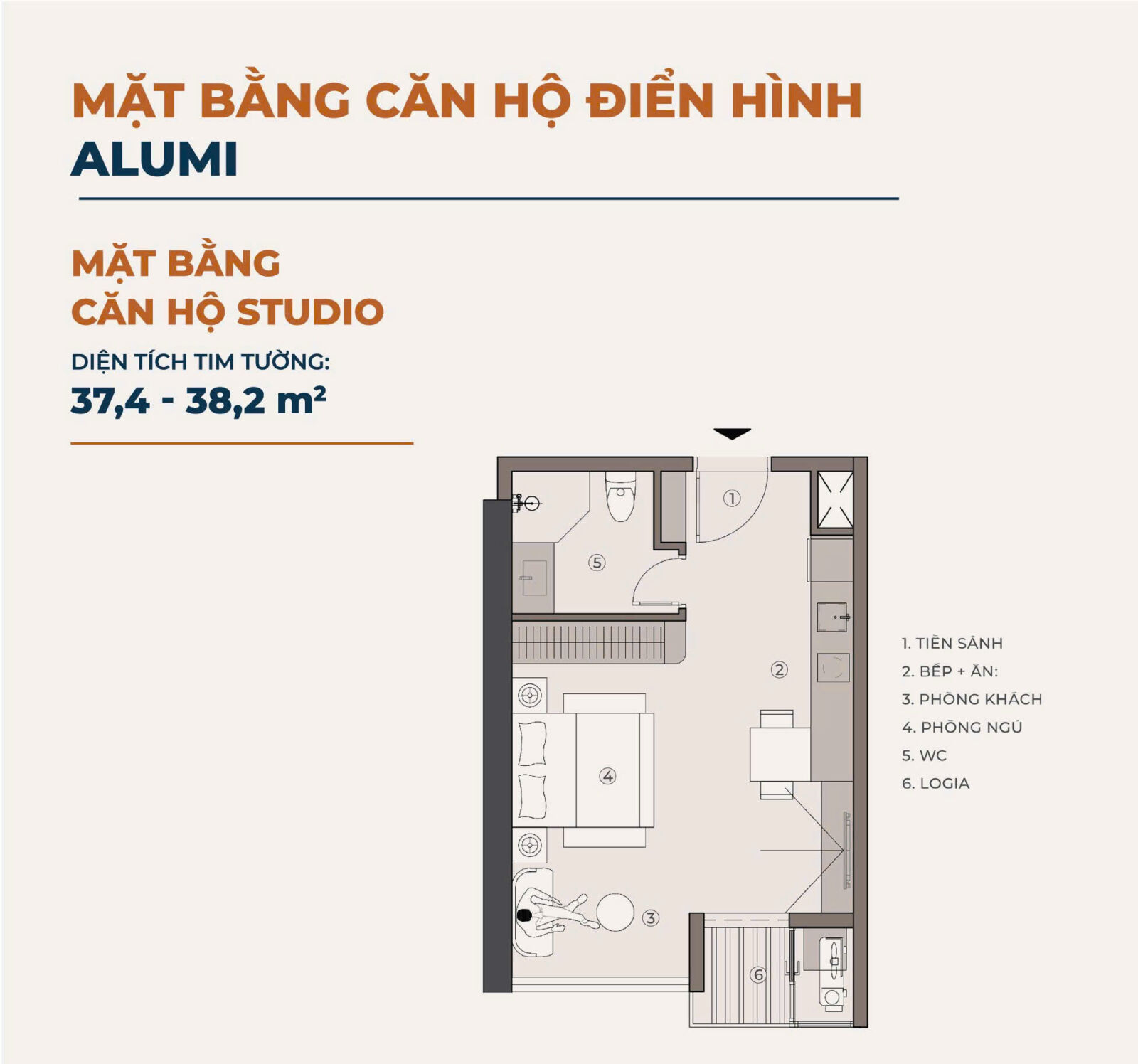thiết kế căn hộ studio alumi dự án alluvia city văn giang